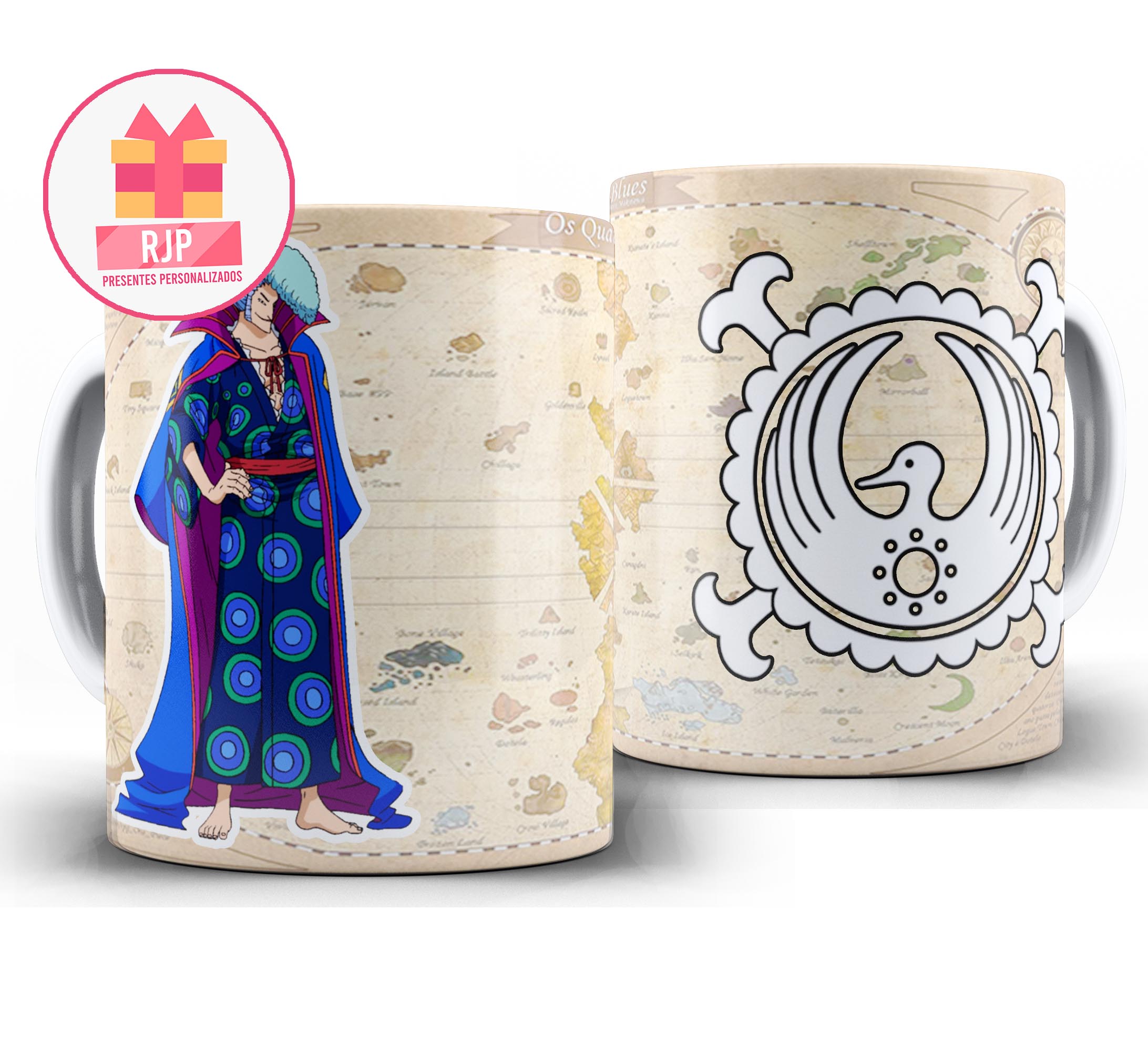 Caneca Anime - One Piece - Bainhas Vermelhas - Denjiro